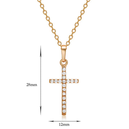 Fashion Female Cross Pendants dropshipping Gold Black Color Stainless Steel Jesus Cross Pendant Necklace Jewelry For Men/Women