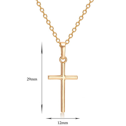 Fashion Female Cross Pendants dropshipping Gold Black Color Stainless Steel Jesus Cross Pendant Necklace Jewelry For Men/Women