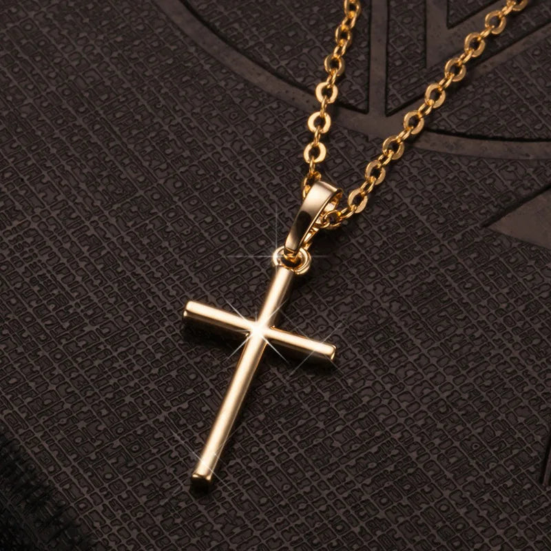 Fashion  Cross Pendants dropshipping Golden Silver  Color Crystal Jesus Cross Pendant Necklace Jewelry For Men/Women Wholesale