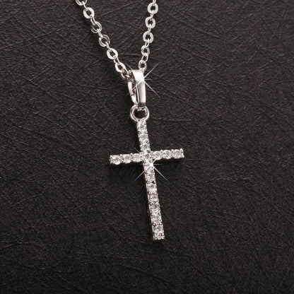 Fashion  Cross Pendants dropshipping Golden Silver  Color Crystal Jesus Cross Pendant Necklace Jewelry For Men/Women Wholesale