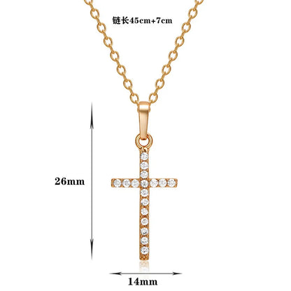 Fashion  Cross Pendants dropshipping Golden Silver  Color Crystal Jesus Cross Pendant Necklace Jewelry For Men/Women Wholesale