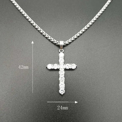 Fashion Female Cross Pendants dropshipping Gold Black Color Stainless Steel Jesus Cross Pendant Necklace Jewelry For Men/Women