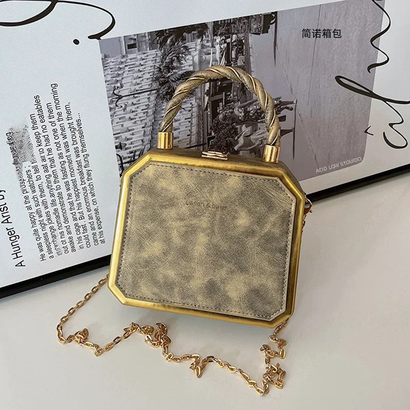 Senior Women's Handbag Explosion Fashion Portable Chain One Shoulder Bag Texture Foreign Style Cross Body Small Square Bag