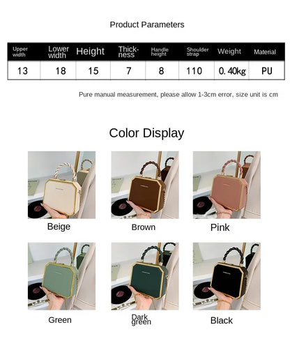 Female Bags on Sale 2024 High Quality Westernized Minimalist and Versatile High-end Box Bag New Exquisite Chain Crossbody Bag