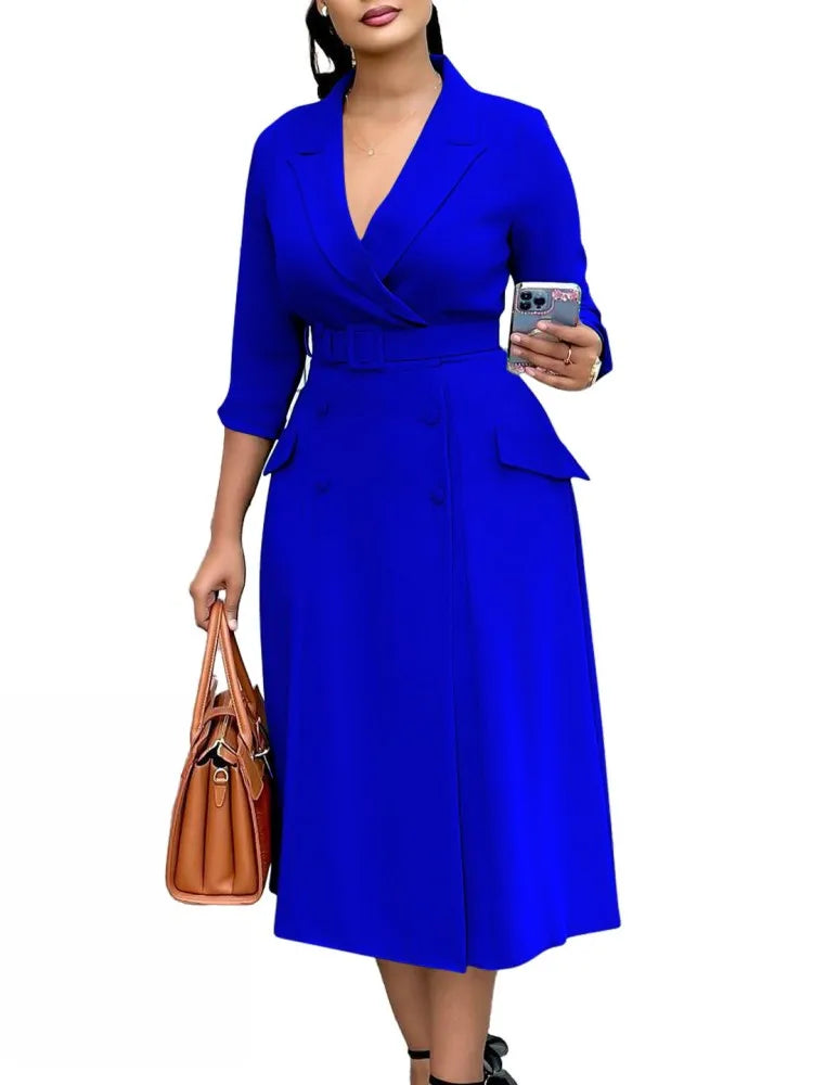 L-3XL Plus Size Clothes Dresses Women Robes Summer Autumn Loose Street Casual 3XL Big Size Office Lady Midi Dress Oversized