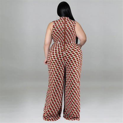 Wmstar Plus Size Women Jumpsuit Summer Clothes Plaid Print with Belt Urban Leisure Shirts Bodysuit New Wholesale Dropshipping