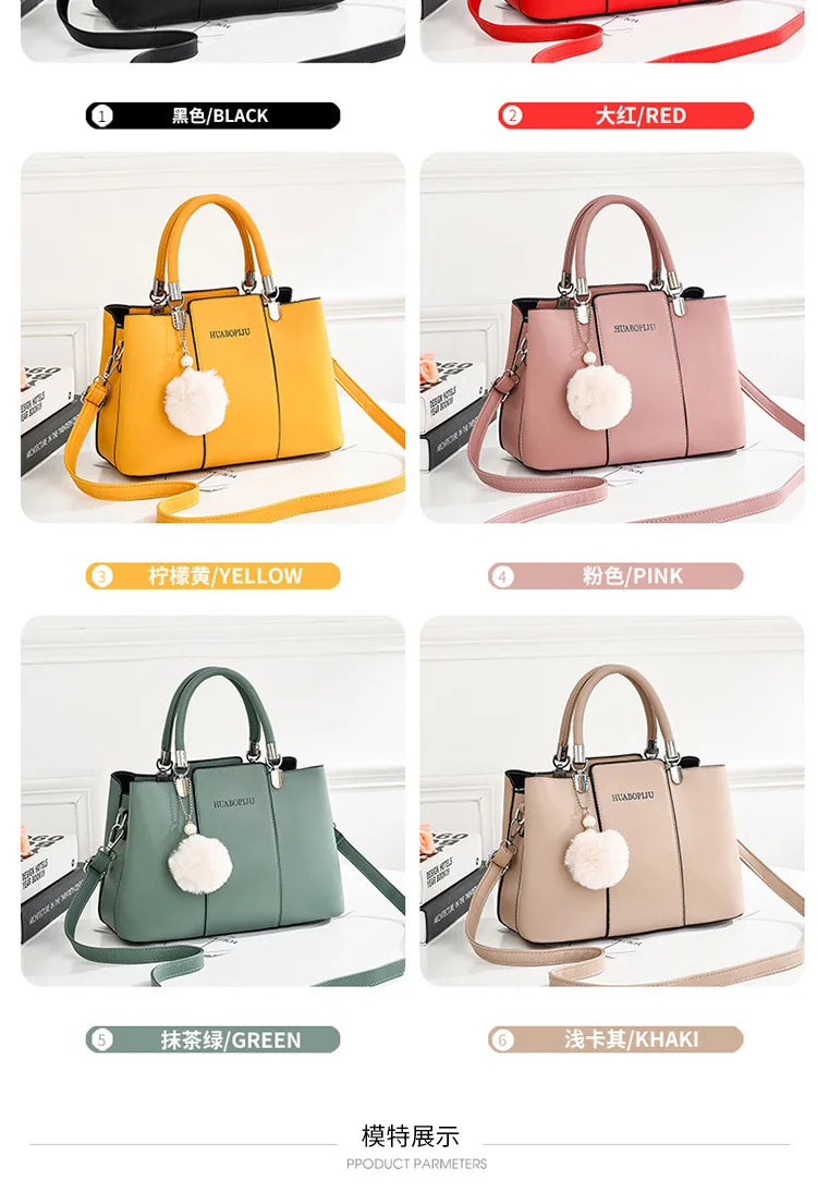 Plush Pendant Women's Bags 2024 Summer Candy Color Women's Handbag Fashion Women's Crossbody Bag Single Shoulder Tote Bags