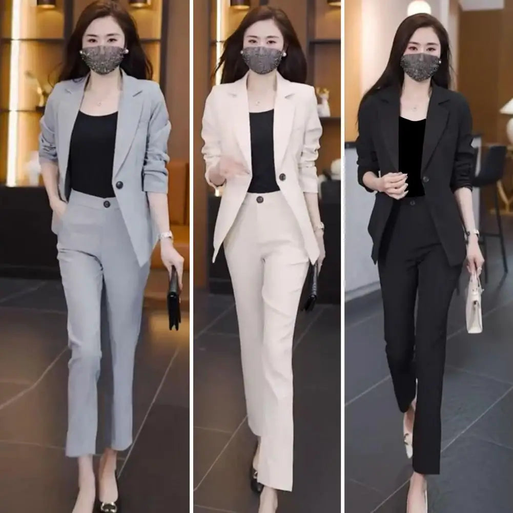 Lady Formal Clothes Elegant Women's Business Suit Set with Vest Coat Pants Professional Office Attire for Spring Slim for Formal