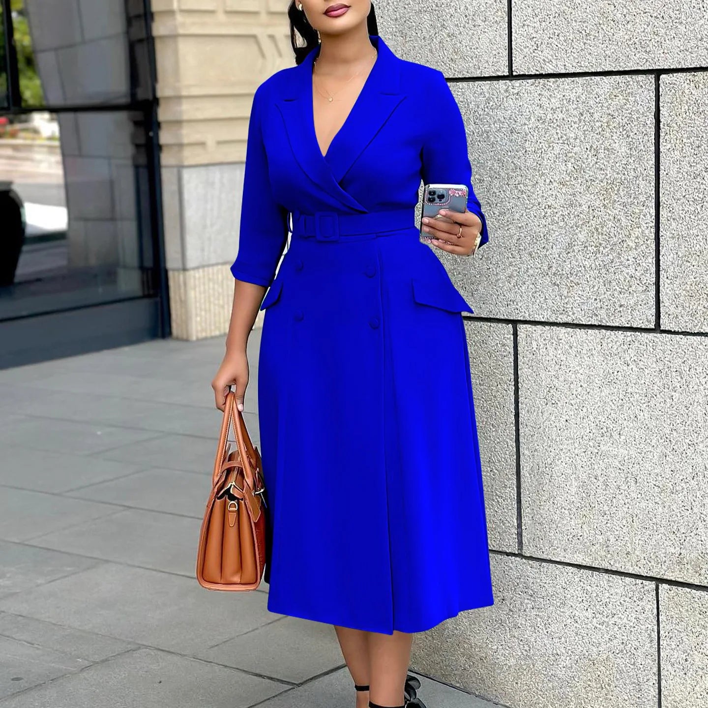 L-3XL Plus Size Clothes Dresses Women Robes Summer Autumn Loose Street Casual 3XL Big Size Office Lady Midi Dress Oversized