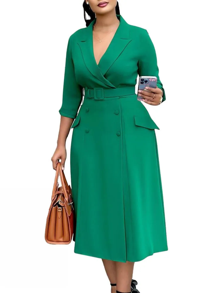 L-3XL Plus Size Clothes Dresses Women Robes Summer Autumn Loose Street Casual 3XL Big Size Office Lady Midi Dress Oversized