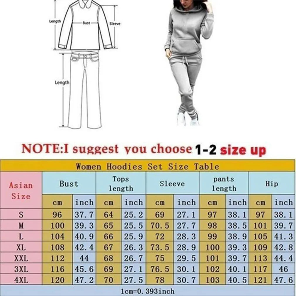 Women Tracksuits Sports Wear Jogging Suits Ladies Hoodie and Pants Set Clothes Sweat Suits