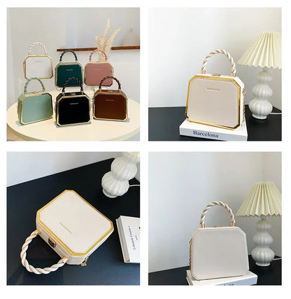 Female Bags on Sale 2024 High Quality Westernized Minimalist and Versatile High-end Box Bag New Exquisite Chain Crossbody Bag