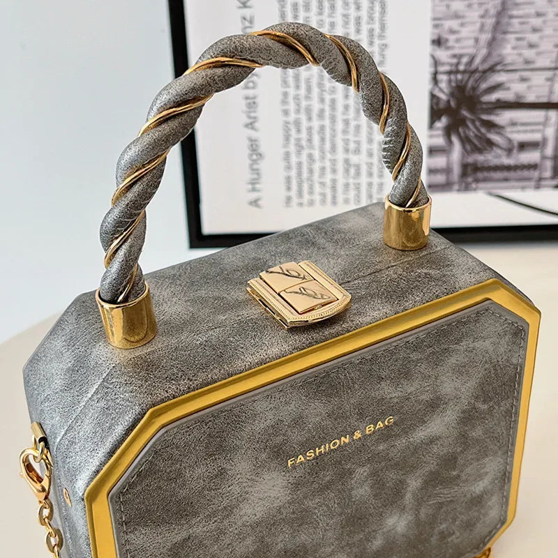 Senior Women's Handbag Explosion Fashion Portable Chain One Shoulder Bag Texture Foreign Style Cross Body Small Square Bag