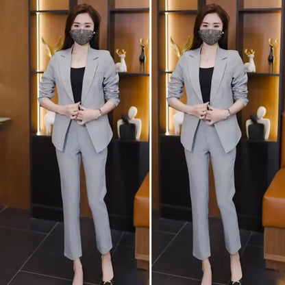 Lady Formal Clothes Elegant Women's Business Suit Set with Vest Coat Pants Professional Office Attire for Spring Slim for Formal