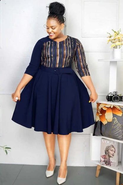 5XL 6XL Plus Size Clothes Dresses Women Office Lady Robes Summer Autumn Loose Street Style Casual 4XL Big Size Midi Dress