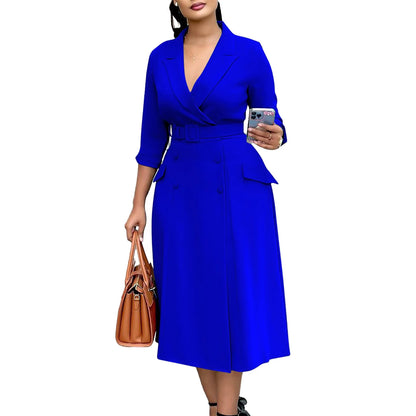 L-3XL Plus Size Clothes Dresses Women Robes Summer Autumn Loose Street Casual 3XL Big Size Office Lady Midi Dress Oversized