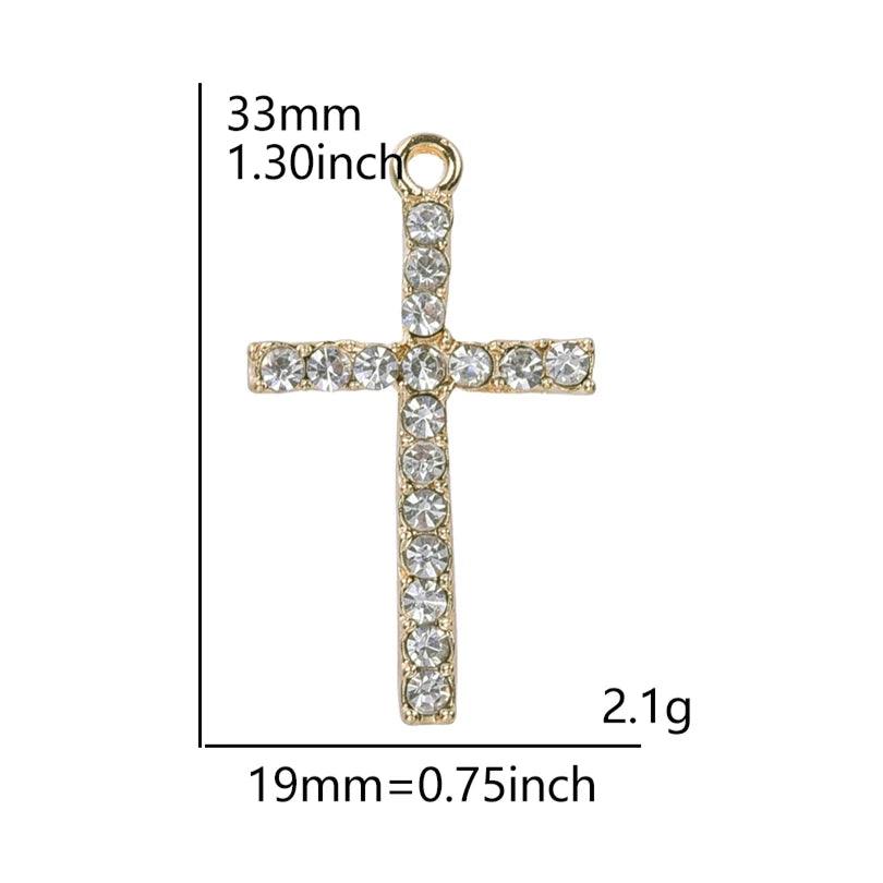 Women Necklace Jewelry Chain Fashion Cross With Rhinestone Pendant Necklace Stainless Steel Choke Ring Women Accessories New