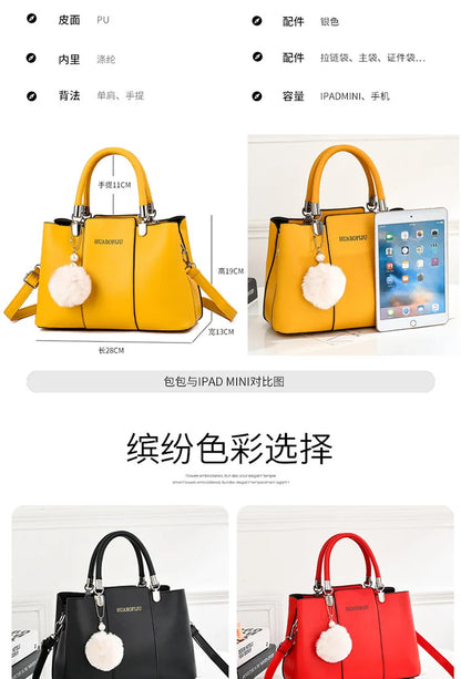 Plush Pendant Women's Bags 2024 Summer Candy Color Women's Handbag Fashion Women's Crossbody Bag Single Shoulder Tote Bags